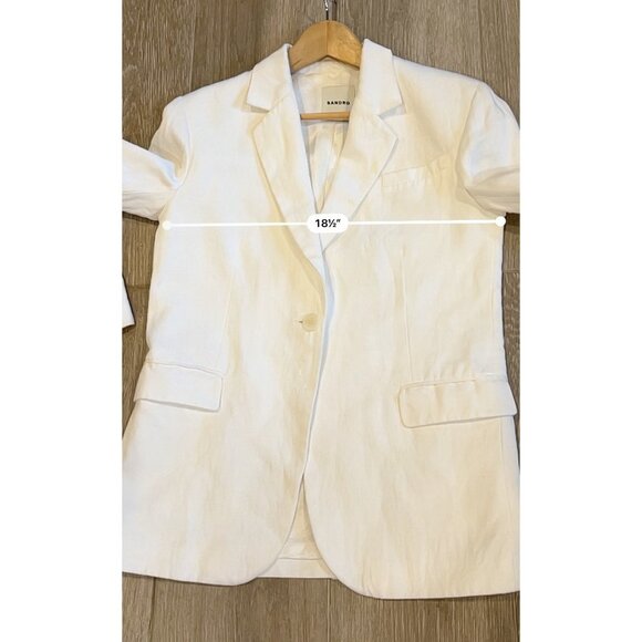 NEW Sandro Alicia WHITE LINEN Blazer SIZE 34/ XS - Picture 8 of 11